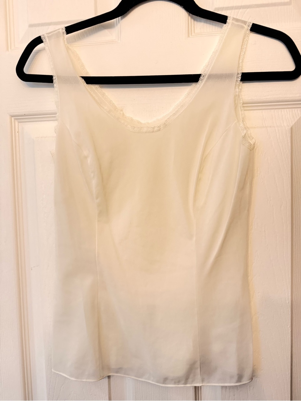 American Maid Vintage Slip Lace Sheer Cami Top Size 32 Preowned 100% Nylon